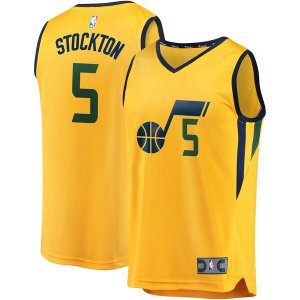 Camiseta David Stockton 5 Utah Jazz Statement Edition Amarillo Hombre